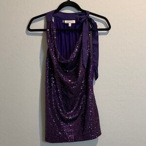 Jennifer Lopez Purple Sequin Halter Top